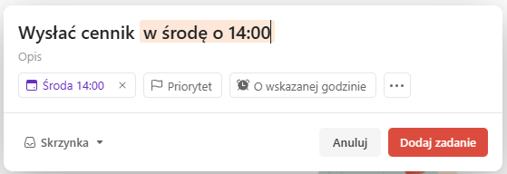 todoist dodawanie zadań